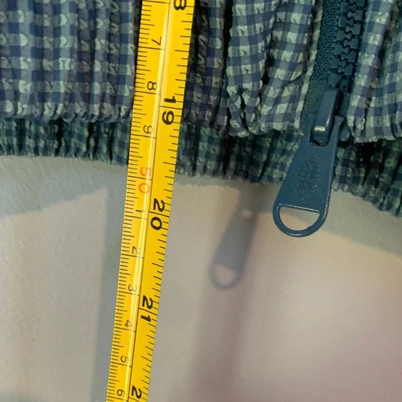 Free People Movement 40 Love Cropped Size Small Blue Checkered Jacket - Picture 12 of 12